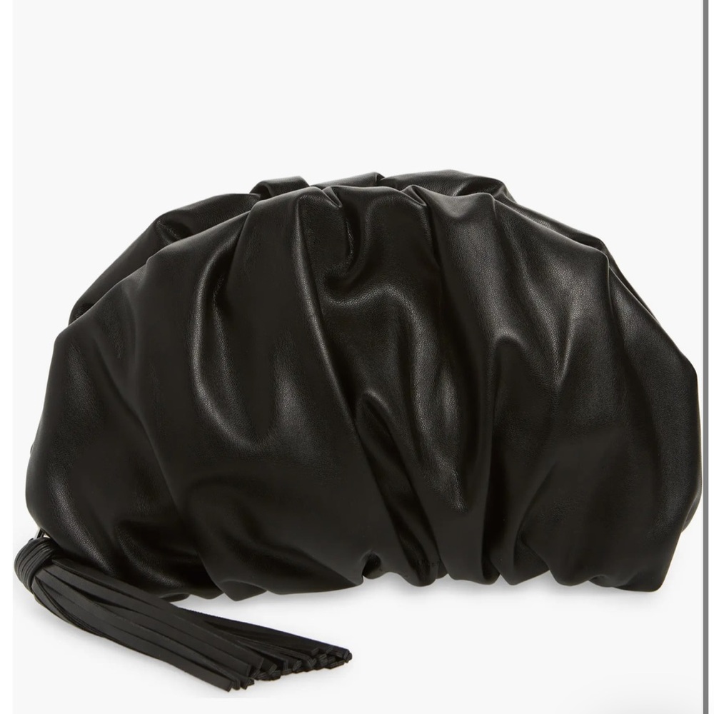 NEW Rebecca Minkoff Ruched Faux Leather Clutch